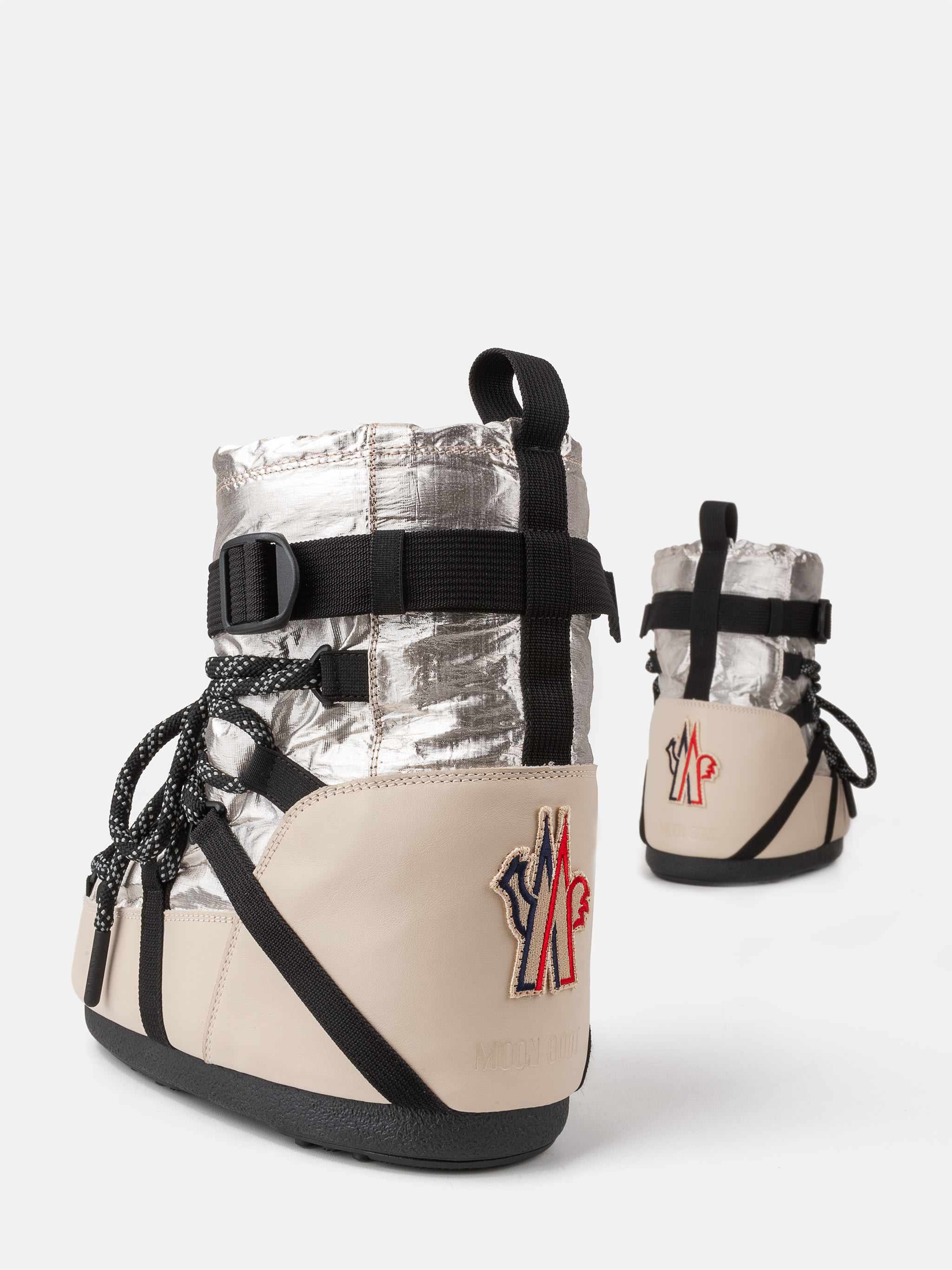 MOON BOOT X MONCLER GRENOBLE ICON LOW PALE GOLD BOOTS