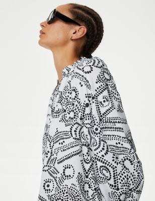 Pure Cotton Printed Midi Kaftan Dress