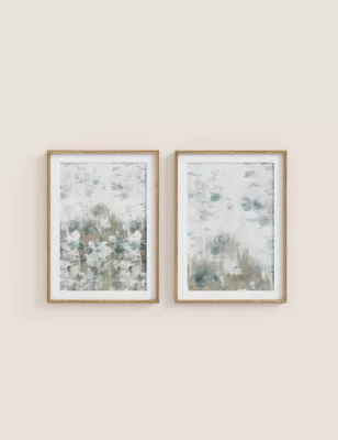 Set Of 2 Blurred Floral Rectangle Framed Art