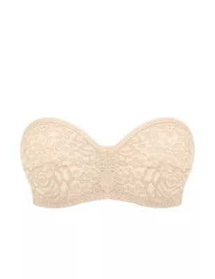 Halo Floral Lace Wired Strapless Bra