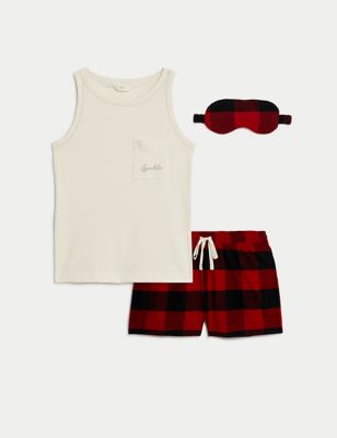 Cotton Rich Shortie Set With Eye Mask