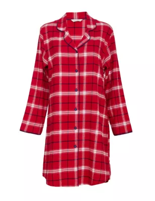 Pure Cotton Checked Short Nightshirt