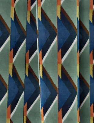 Velvet Geometric Pencil Pleat Curtains