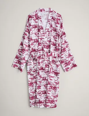 Pure Cotton Printed Tie Dressing Gown