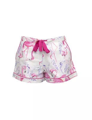 Cotton Modal Flamingo Pyjama Shorts