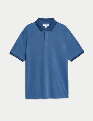 Modal Rich Tipped Collar Polo Shirt