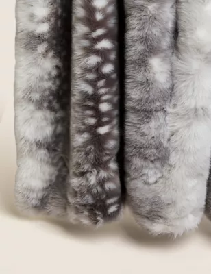 Faux Fur Snow Leopard Throw