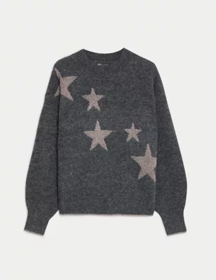Recycled Blend Star Crew Neck Jumper
