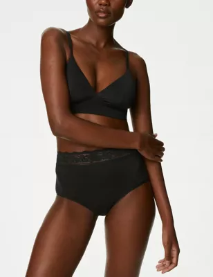 5pk Cotton Lycra&trade; & Lace Full Briefs