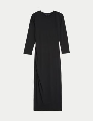 Jersey Ruched Midi Column Dress