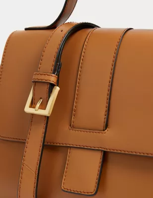 Leather Top Handle Cross Body Bag