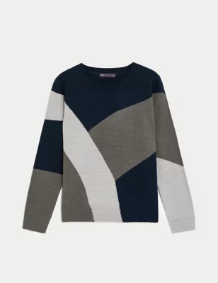 Supersoft Colour Block Crew Neck Jumper