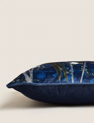 Velvet Spring Bird Cushion