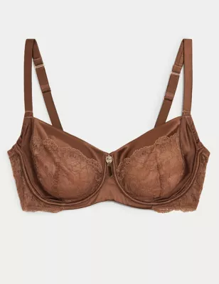 Silk & Lace Wired Balcony Bra F-H