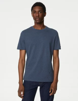 5pk Pure Cotton Crew Neck T-Shirts