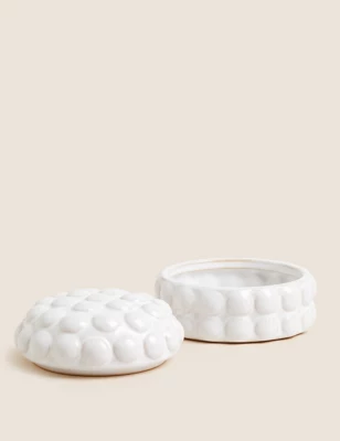 Ceramic Glazed Bobble Trinket Box