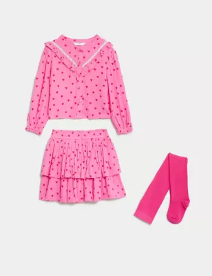 3pc Heart Print Outfit (2-8 Yrs)
