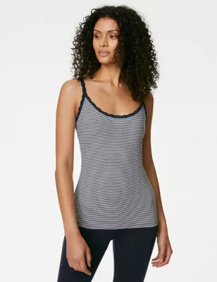 3pk Cotton Rich Lace Trim Vests