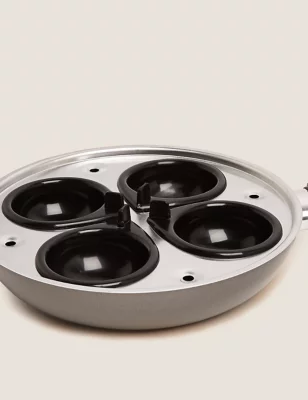 Grey Aluminium 3-In-1 Egg Pan