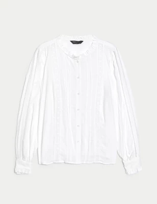 Broderie Frill Detail Blouse