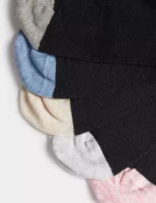 5pk Cotton Rich Seamless Toes Ankle High Socks