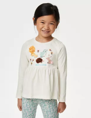 3pk Pure Cotton Printed Tops (2-8 Yrs)