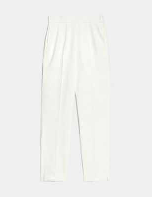 Zip Detail Straight Leg Trousers