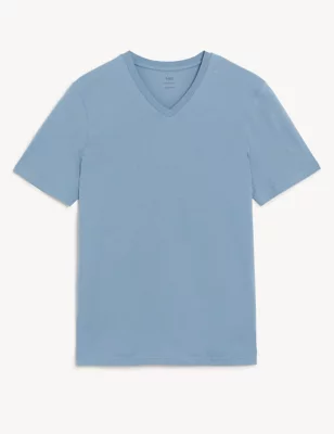 Pure Cotton V-Neck T-Shirt