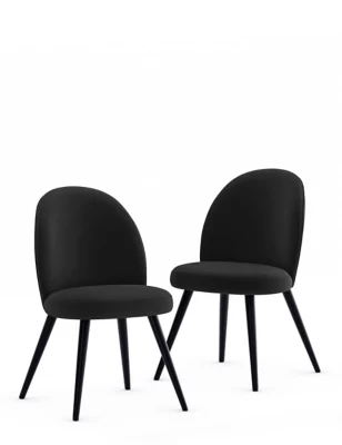 Set Of 2 Velvet Dining Chairs