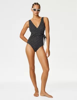 2pk Tummy Control Wrap Plunge Swimsuits