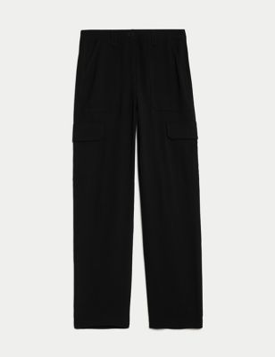 Crepe Cargo Relaxed Trousers