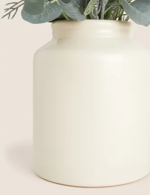 Artificial Flower Arrangement In Ceramic Pot