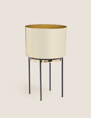 Medium Gold Planter With Stand
