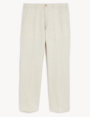 Regular Fit Linen Blend Trousers