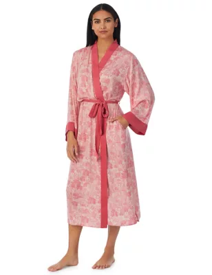 Satin City Print Long Robe