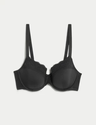 Lace Trim Padded Full Cup Bra A-E