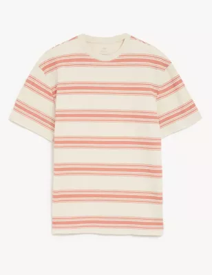 Relaxed Fit Pure Cotton Striped T-Shirt