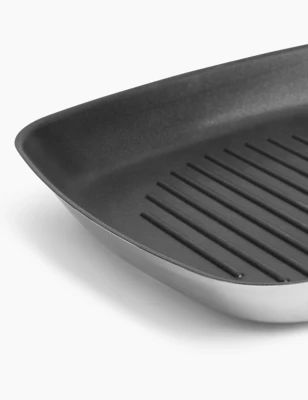 Stainless Steel 27cm Large Non-Stick Griddle Pan