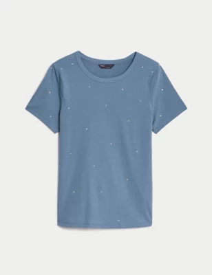 Pure Cotton Embellished T-Shirt