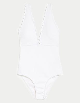Padded Scallop Plunge Swimsuit