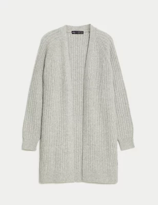 Ribbed Edge To Edge Longline Cardigan