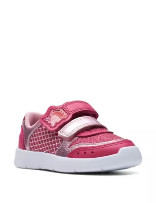 Kids' Leather Glitter Riptape Trainers (3 Small - 6&trade; Small)