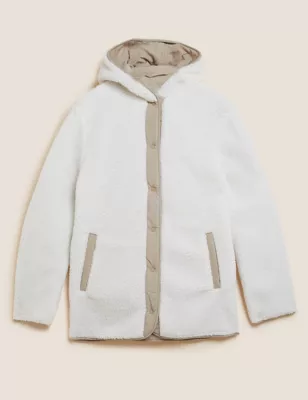 Textured Quilted Reversible Puffer Jacket