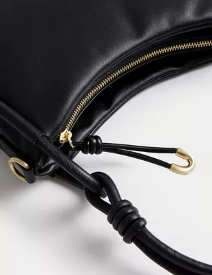 Faux Leather Top Handle Grab Bag