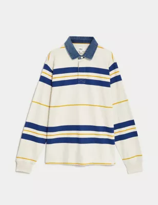 Pure Cotton Striped Rugby Shirt