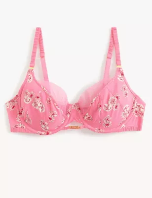 Floral Print Wired Full Cup Bra A-E