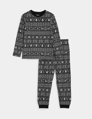 Pure Cotton Fair Isle Pyjamas (3-15 Yrs)