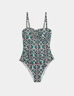 Tummy Control Printed Bandeau Swimsuit