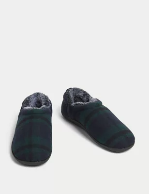 Checked Mule Slippers