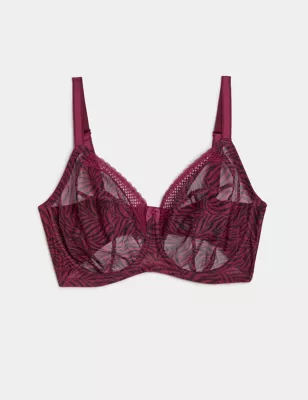 Printed Mesh Wired Extra Support Bra F-J